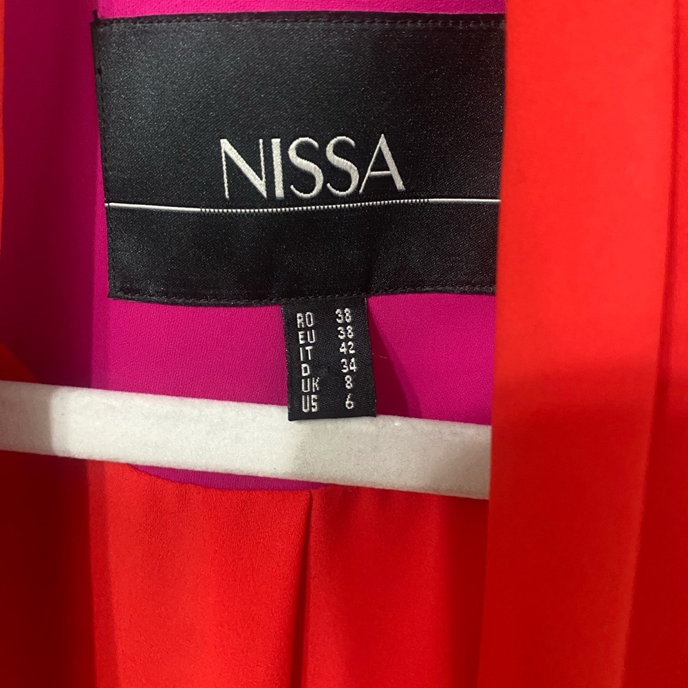 NISSA Vibrant Pink and Red Women's Jacket With Fringes - Picture 14 of 16